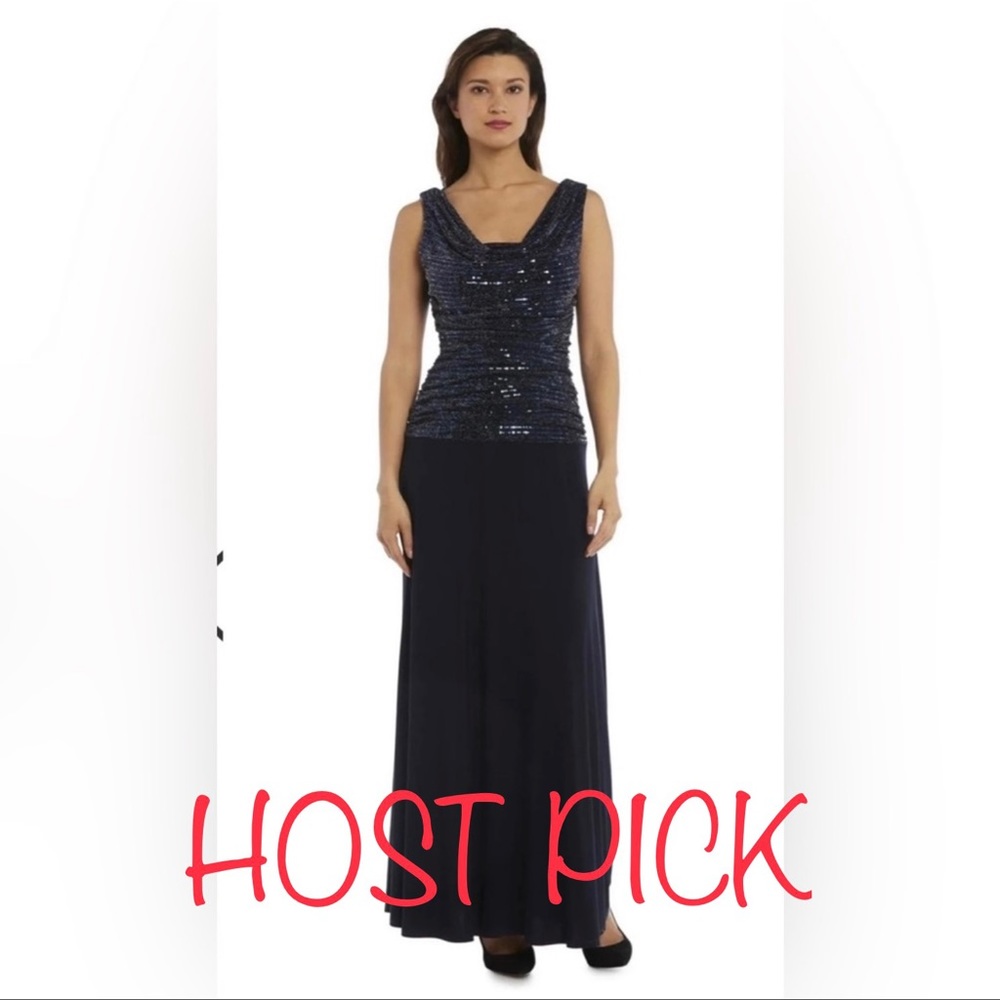 Silver & Black Dress by R&M Richards  Size 14